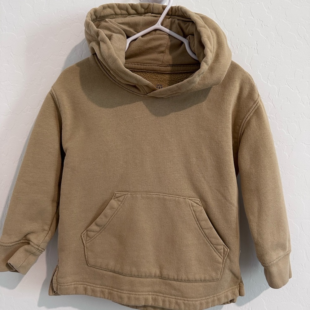 Toddler Khaki Front Pocket Pullover Hoodie‎ Size 2T
